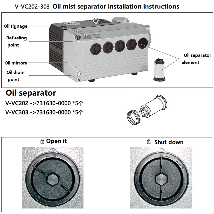 Oil separation element 731630-0000, VC202 VC303 oil mist separator