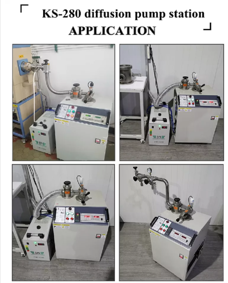 280L/S high vacuum  diffusion pump system  with rotary vane vacuum pump