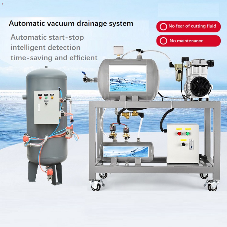With rotary vane vacuum negative pressure station automatic drainage water circulation large flow vacuum system CNC vacuum pump industry