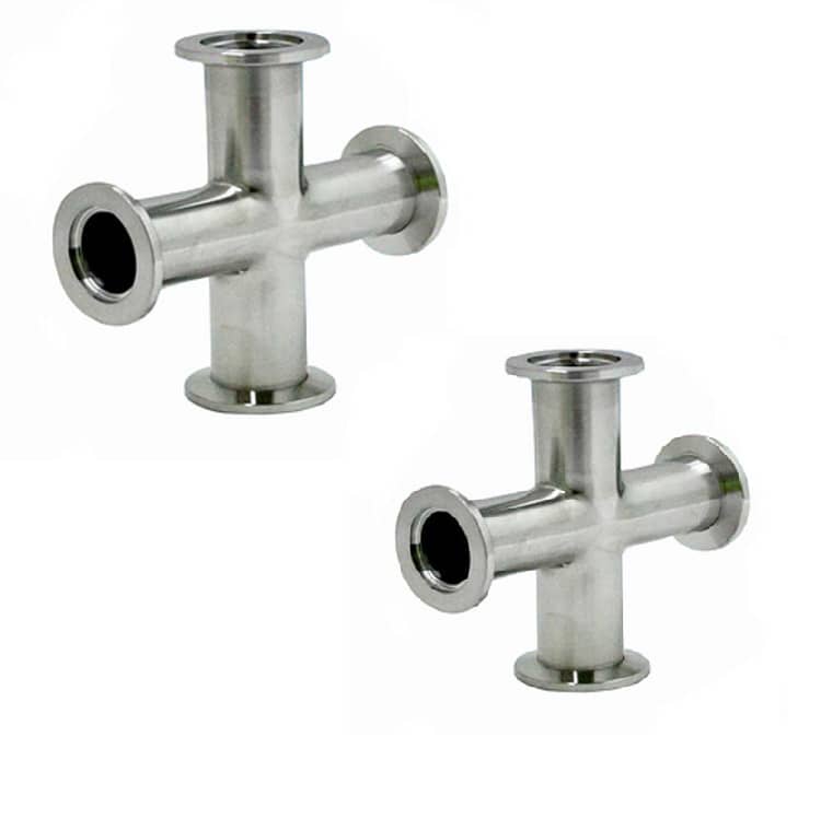ISO-KF cross fitting, vacuum distribution manifold