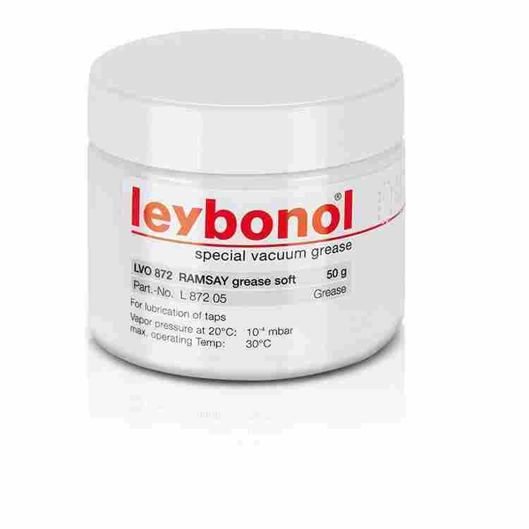 Leybold LVO 872,vacuum grease,LVO 872 grease,stopcock grease,vacuum stopcock lubricant,Leybold grease,E 210 502,E210502,50g tube,low vacuum grease,low vapor pressure grease,petrolatum vacuum grease,natural rubber thickened grease,vacuum sealing grease,Ley