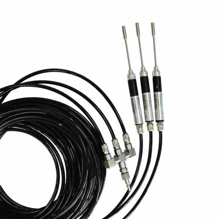 Pfeiffer helium leak detector sniffer gun,triple probe sniffer gun,helium sniffer probe,helium leak detector accessory,helium leak testing gun,stainless steel sniffer probe,capillary flow restriction sniffer,fast response helium sniffer,replaceable filter