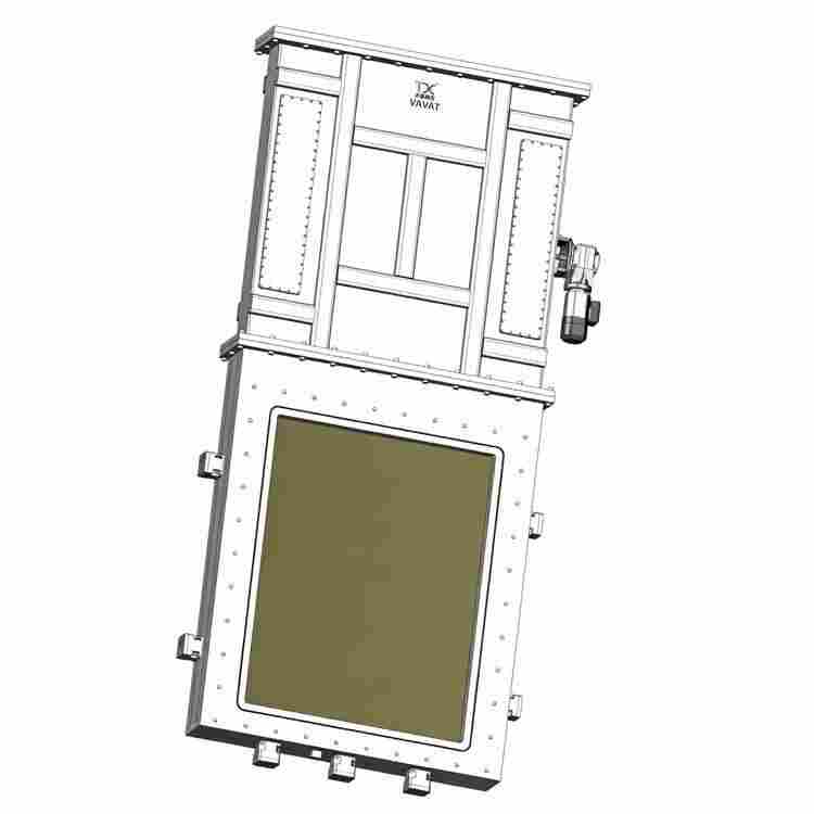 large aperture rectangular valve, electric vacuum gate valve, vacuum isolation valve, space simulation vacuum valve, large coating system valve, industrial vacuum gate valve, custom vacuum valve, stainless steel vacuum valve, high vacuum isolation, automa