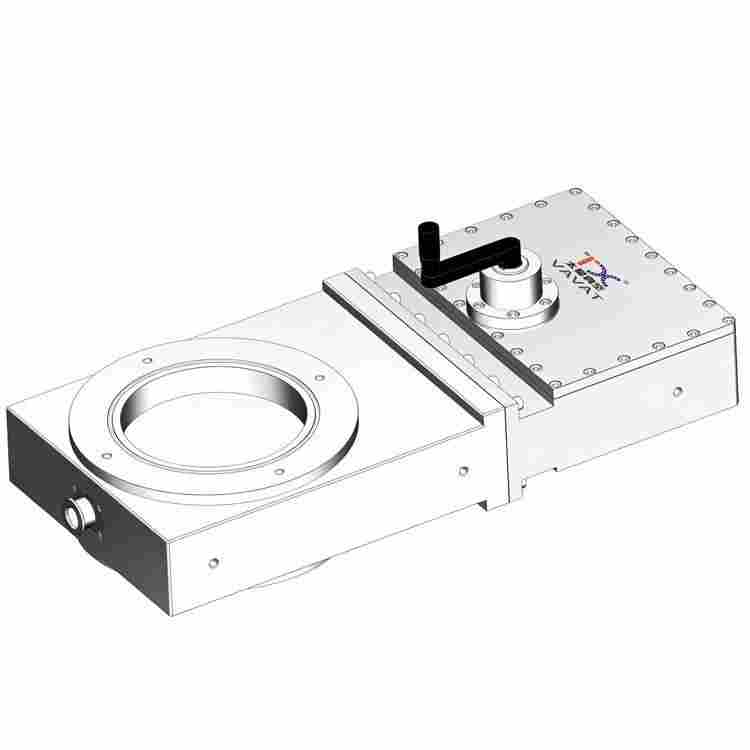 manual high vacuum gate valve, vacuum isolation valve, aluminum vacuum valve, laboratory vacuum equipment, molecular pump valve, high vacuum gate valve, vacuum system components, manual gate valve DN25 to DN50, vacuum flow control, ultra-high vacuum valve